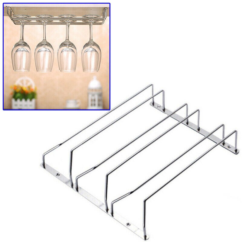 Stainless Steel Wine Glass Cup Rack Wall Mount Hol... – Grandado