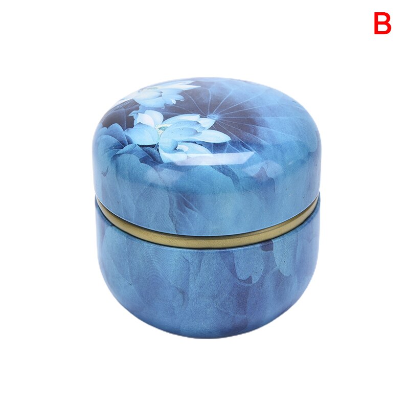 1pc Tea Containers Herbal Cans Candy Snacks Small Round Cans Mini Portable Tinplate Cans Packing Box: B