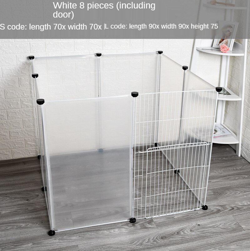 Valla de Combinación libre para perros y gatos, vallas transparentes pequeñas y de mascota mediana, tablero de aislamiento de plástico: 6 / S