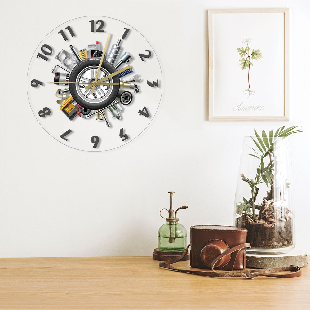 Horloge murale de Garage pour hommes | Outils de voiture, Pimp Your Ride Garage, horloge murale de Service de voiture moderne, horloge murale Non scintillante, décor de grotte, Auto pour hommes