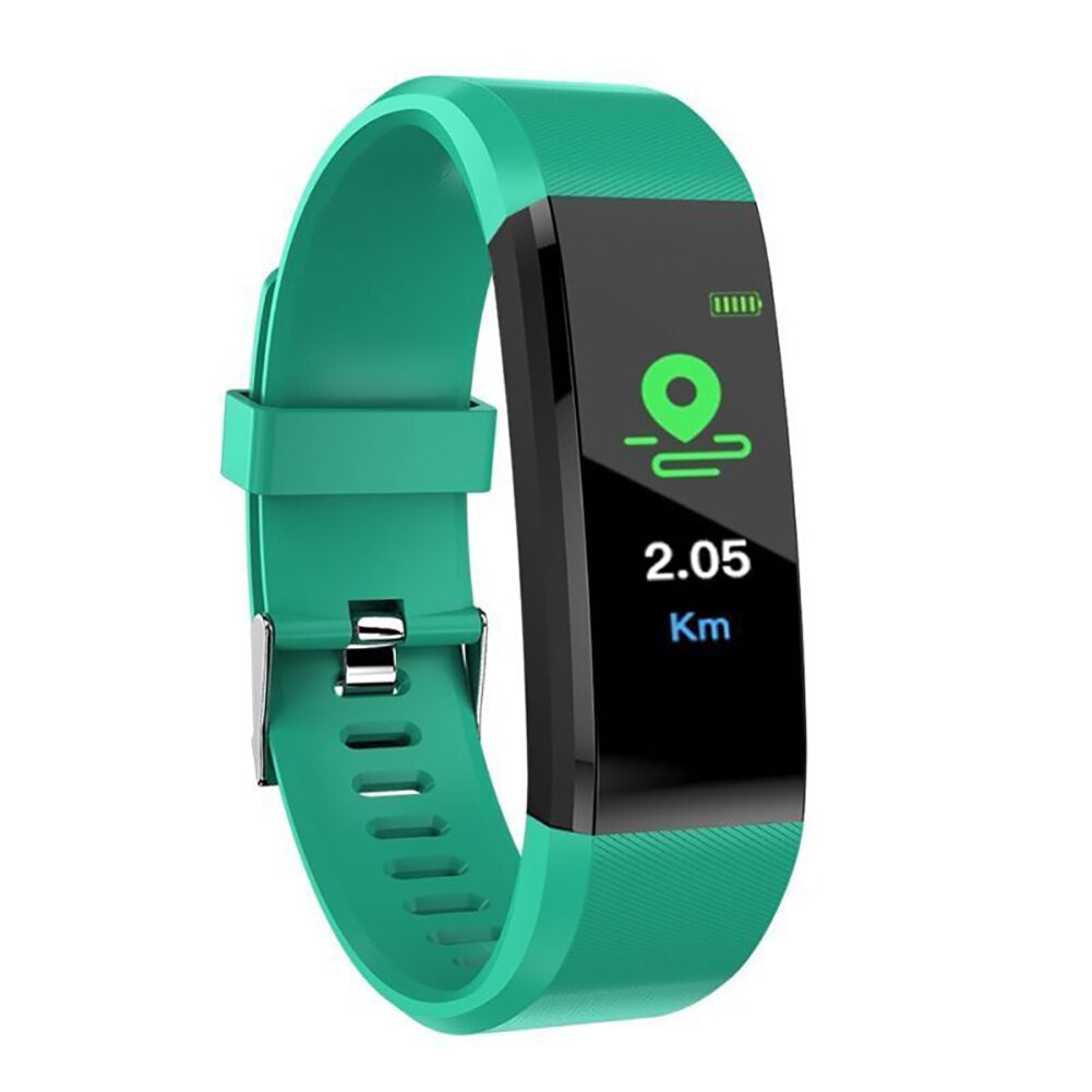 ID115HR PLUS Smart Bracelet Sports Wristband With Heart Rate Monitor Fitness Tracker Band Watch for Xiaomi Phone pk id115plus: Green