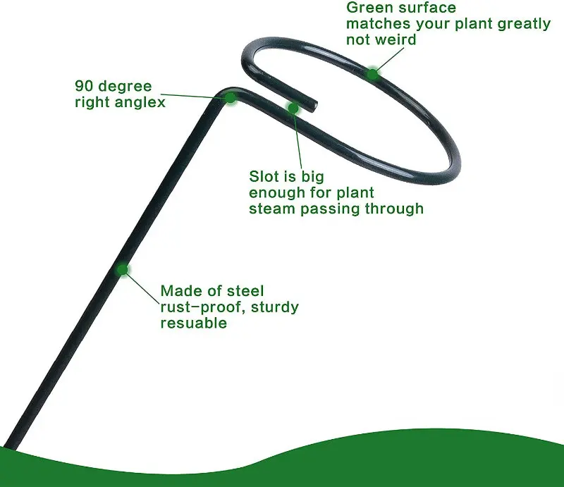 Estacas de soporte para plantas de 40cm, 5/10/15 Uds., estaca de tallo único para jardín, anillos de jaula Amaryllis para tomates, orquídeas, lirio, peonía, rosa y flor