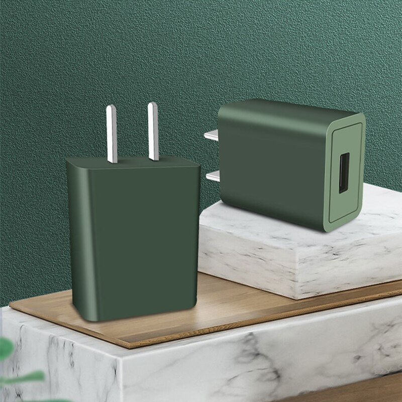5V 2A Usb Snellader Adapter Draagbare Traval Oplader Mobiele Telefoon Snel Opladen Charger Power Adapter Voor Iphone 12 samsung: Green