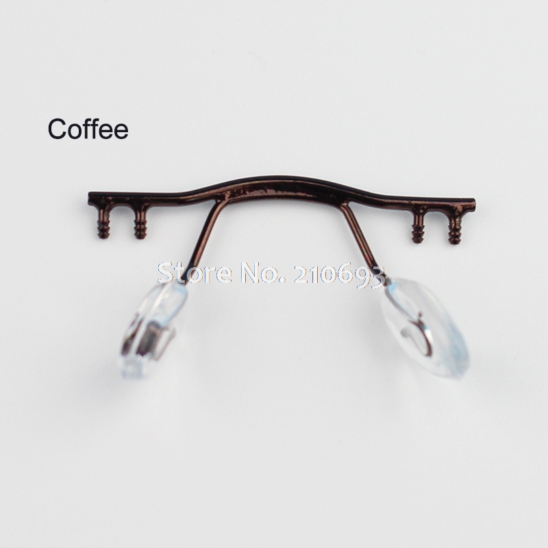 10 stücke brillen brücke gläser nase Pad Arm metall randlose optische rahmen brücke nase Pad Halfter brillen zubehör: Kaffee