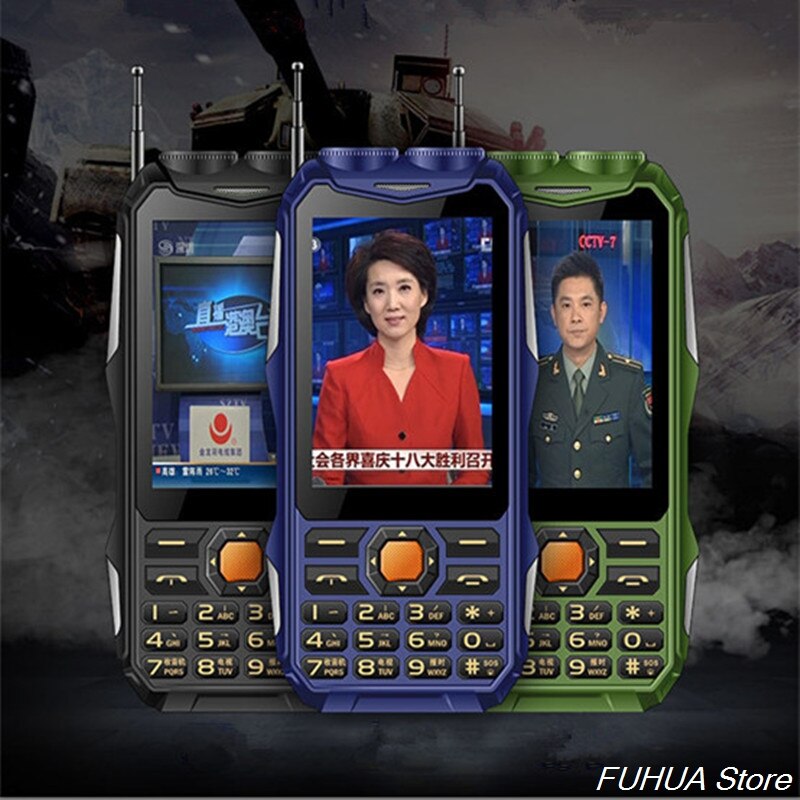 Tkexun  q8 analoge tv-telefoon met grote batterij, dubbele zaklamp, 3.5 inch touchscreen, dual sim mobiele telefoon