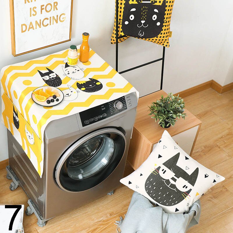 Koelkast Stofkap Met Opbergzakken Wasmachine Koelkast Dik Katoen Linnen Top Cover Bjstore: 7
