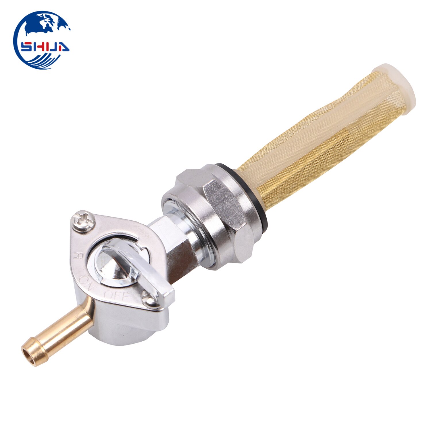 1x Fuel Switch Valve Petcock Straight Oulet For Harley Big Twin Sportster With (22mm) 13/16" Threads 1975-Up