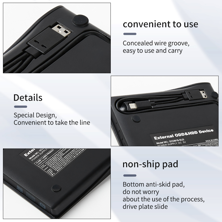 2in1 USB3.0 TypeC Slim Externer DVD RW CD-Brenner Laufwerk Brenner Leser Player Optische Laufwerke Tragbar für Laptop PC DVD-Brenner