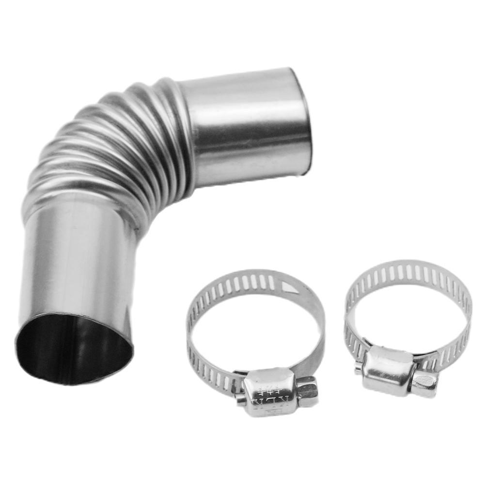24mm Elbow Pipe Air Parking Heater Exhaust Pipe Connector w/Clamps For Webasto Eberspaecher Heater