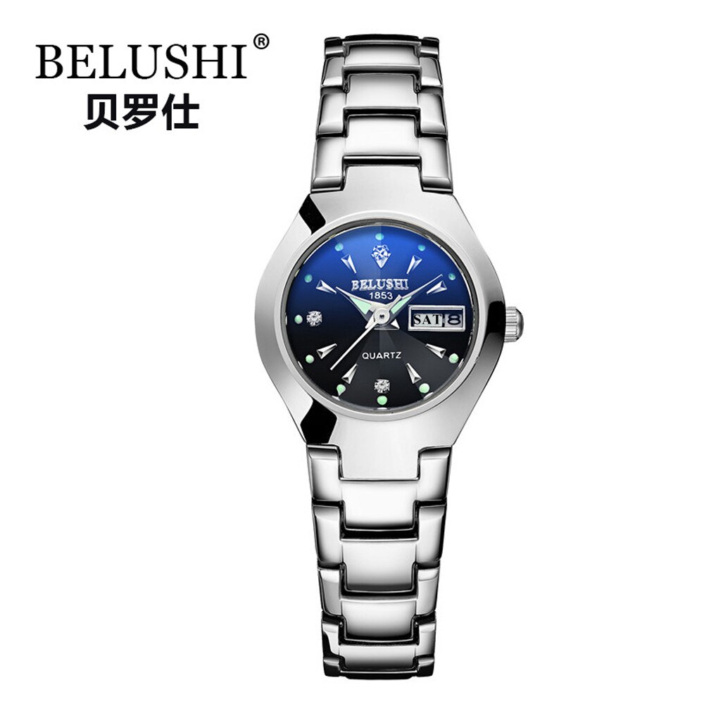 Paar Uhren oben Wolfram Stahl Schwarz Armbanduhr für Männer und Frauen Armbinde Weiblichen Uhr Reloj hombre Liebhaber saat