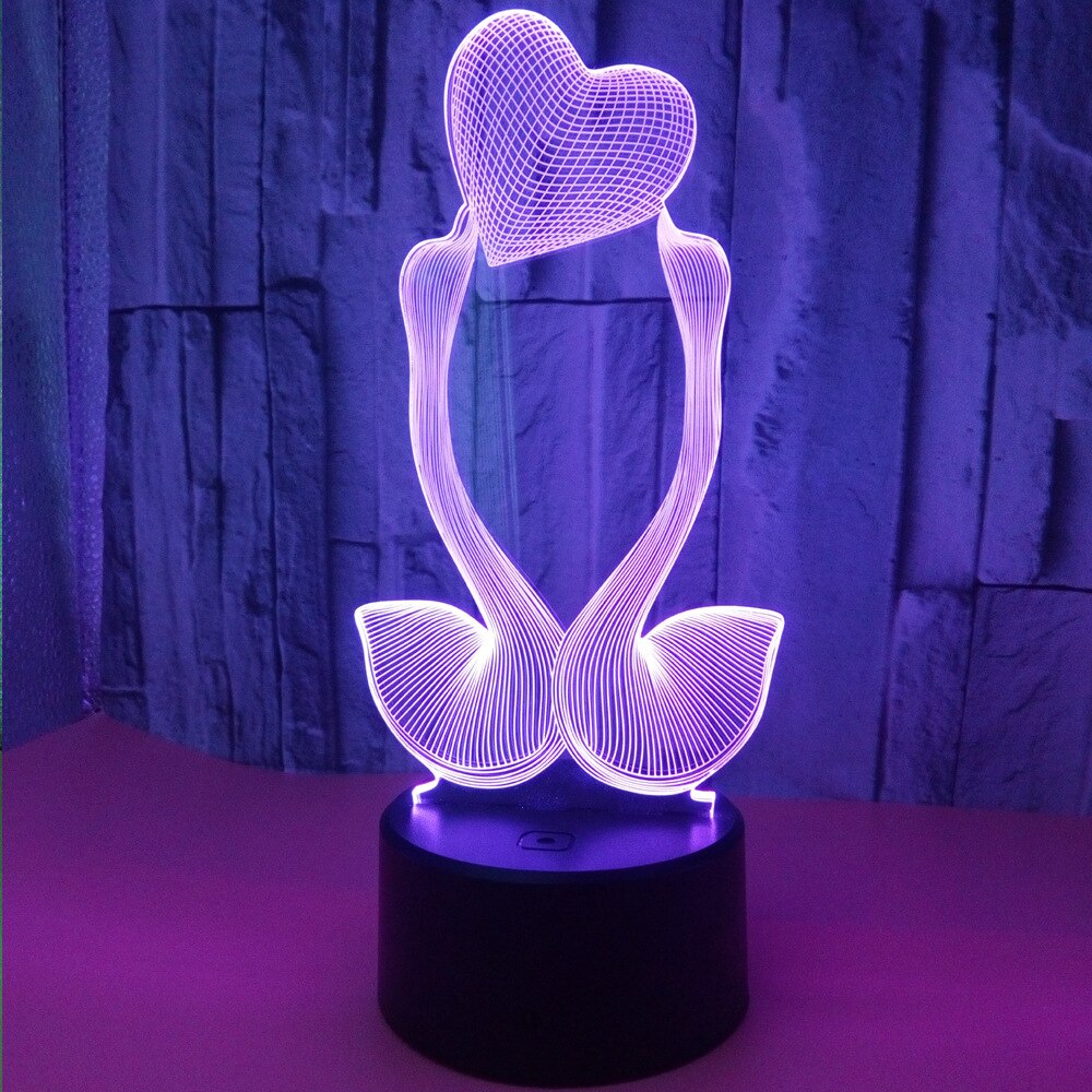 Nachtlampje liefdeshart ballonnen zwaan 3d led tafel bureaulamp kleurverandering slaapkamerinrichting voor vriendin valentijnsdag: H