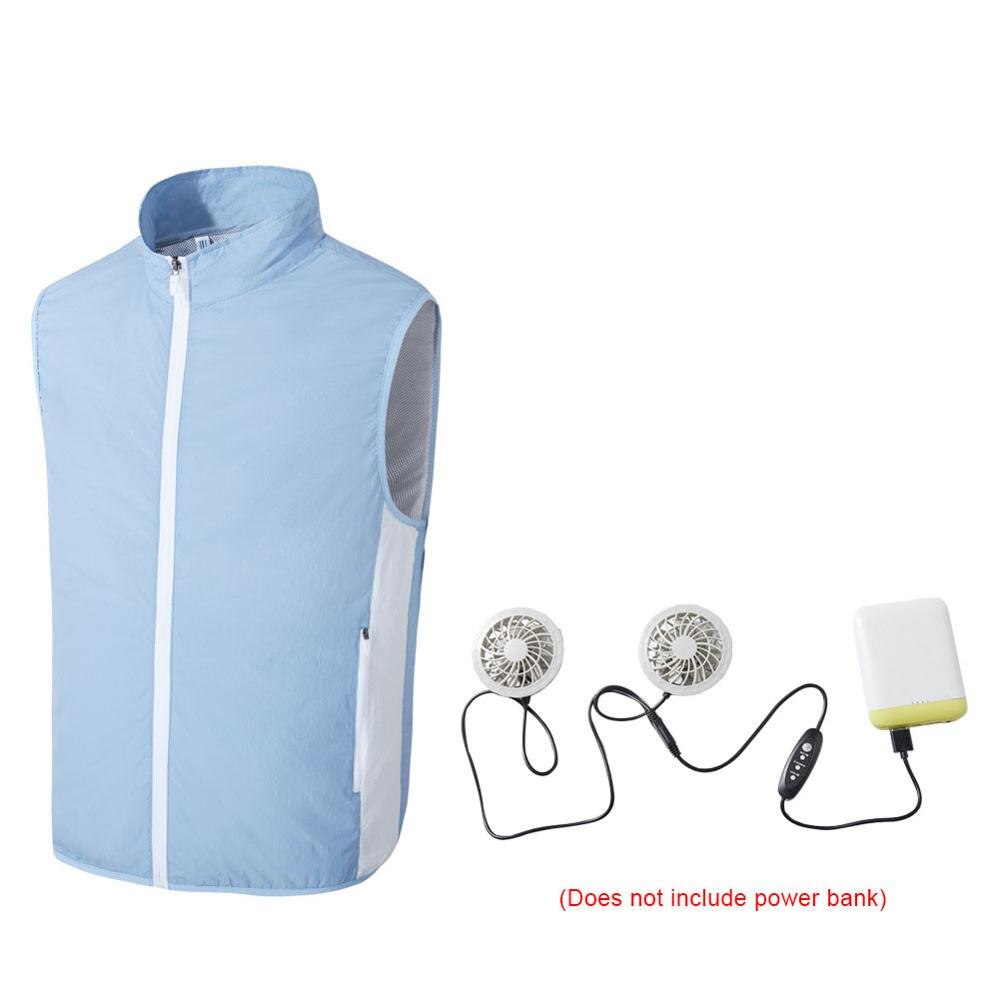 Ventilateur gilet climatisation vêtements mâle Smart ventilateur vêtements refroidissement refroidissement Usb charge vêtements soudage refroidissement vêtements: blue / L