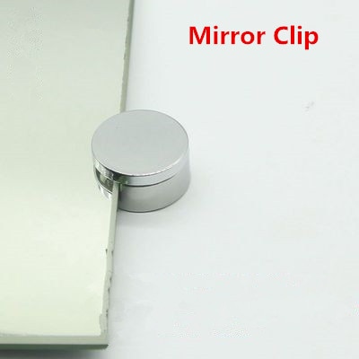 4 Stks/partij Zink Wall Mount Frameloze Spiegel Clip Klem Saai Gratis Chrome Glas