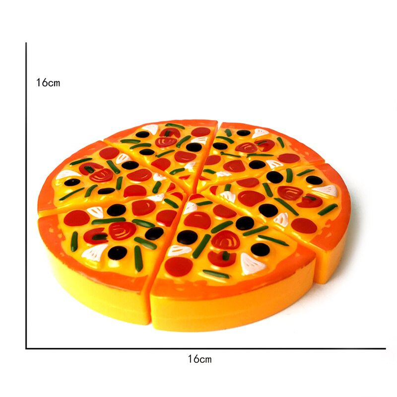 16*16 Cm Mini Voedsel Nep Pizza Speelgoed Kids Pretend Play Snijden Plastic Verjaardagstaart Set Goederen Voor Meisjes jongens Keuken Partij Speelgoed