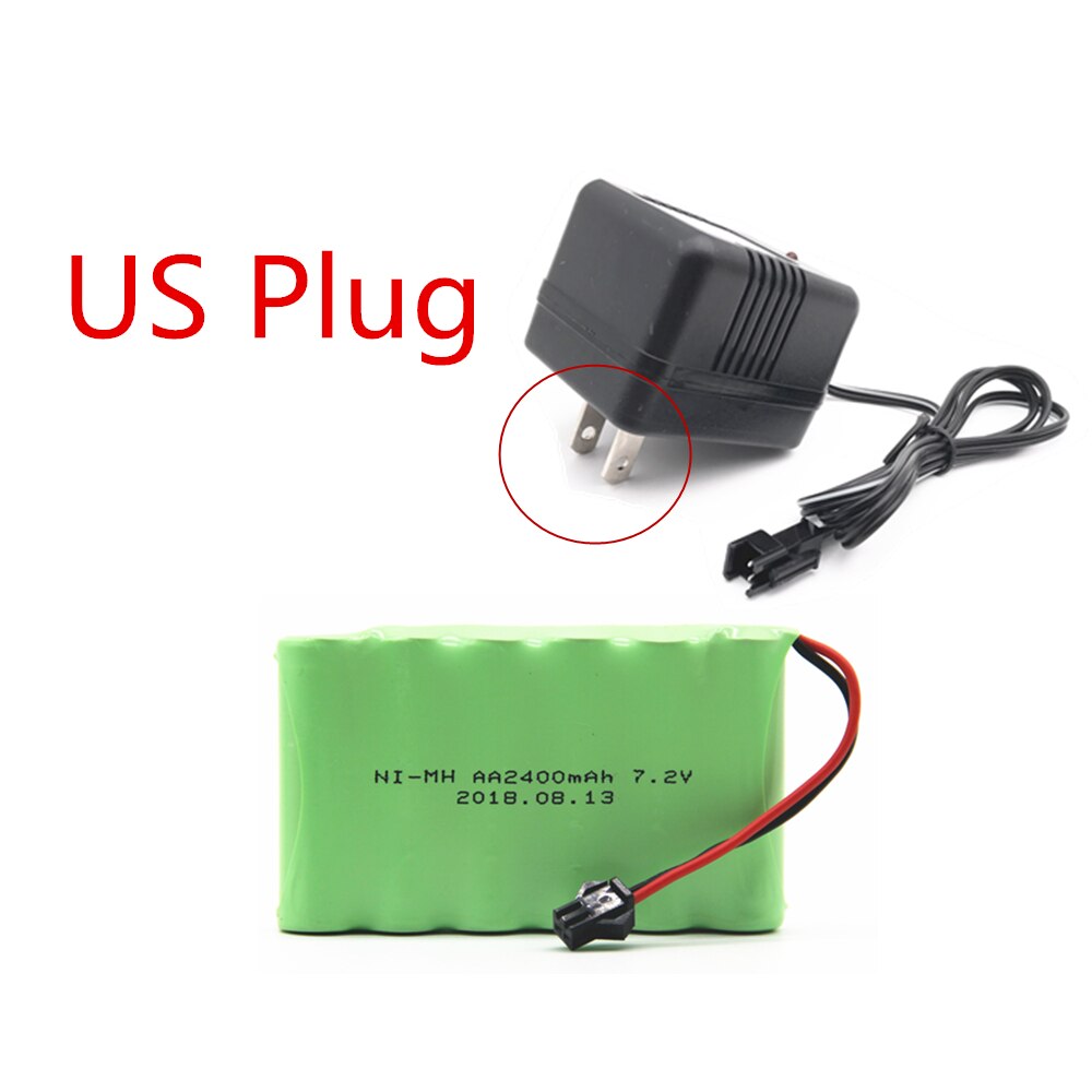 NI-MH akku 7.2v 2400mAh laturilla - Korkea kapasiteetti sähköleluja varten: Keltainen