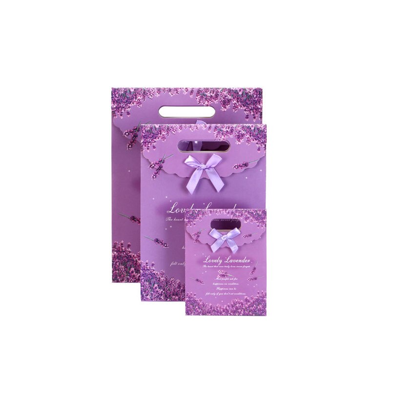 10pcs/lot Romantic Purple Lavender Portable DIY Multifunction Decoration Bags Snacks Candy Packaging Bag