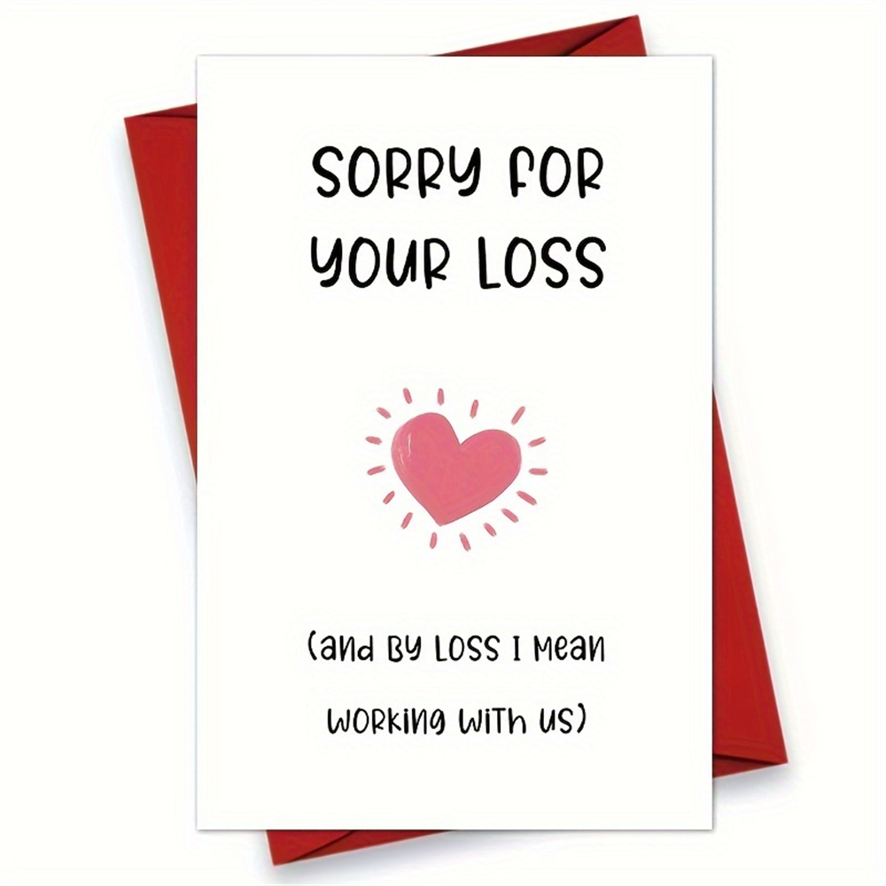 1pc, grappige afscheidskaartjes voor een collega, sarcastisch kaartje voor je werk, ondeugend afscheidskaartje, kaartje voor je beste vriend(in) die naar je werk gaat, sorry voor jou: Geel