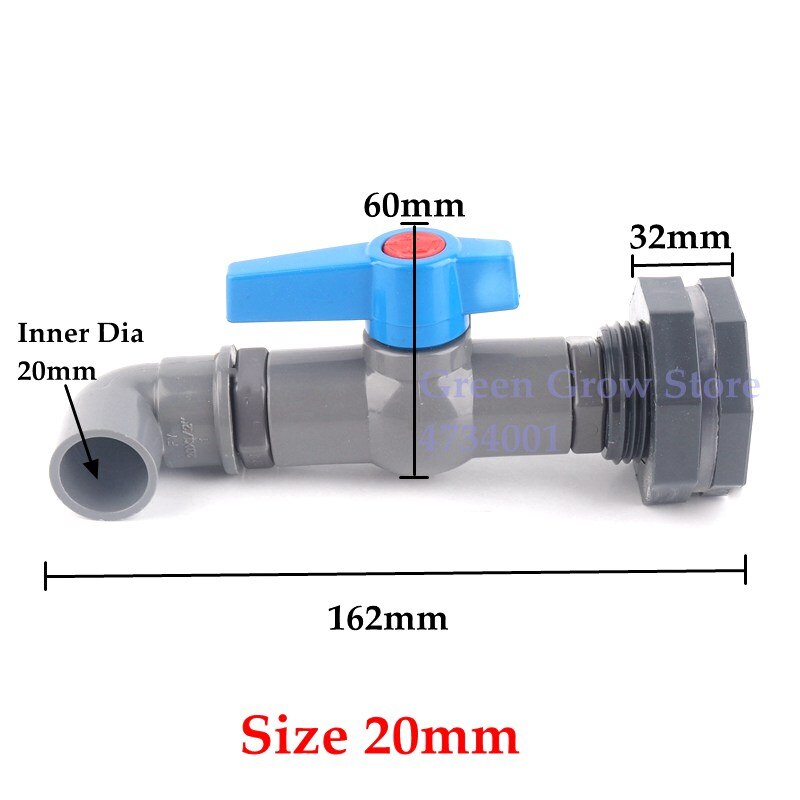 20 25 32 40Mmdirect/Elleboog Pvc Water Tank Gezamenlijke Aquarium Fish Tank Connectors Combinatie Pak Water Tank Pvc inlaat/Uitlaat Water: Size 20mm Elbow