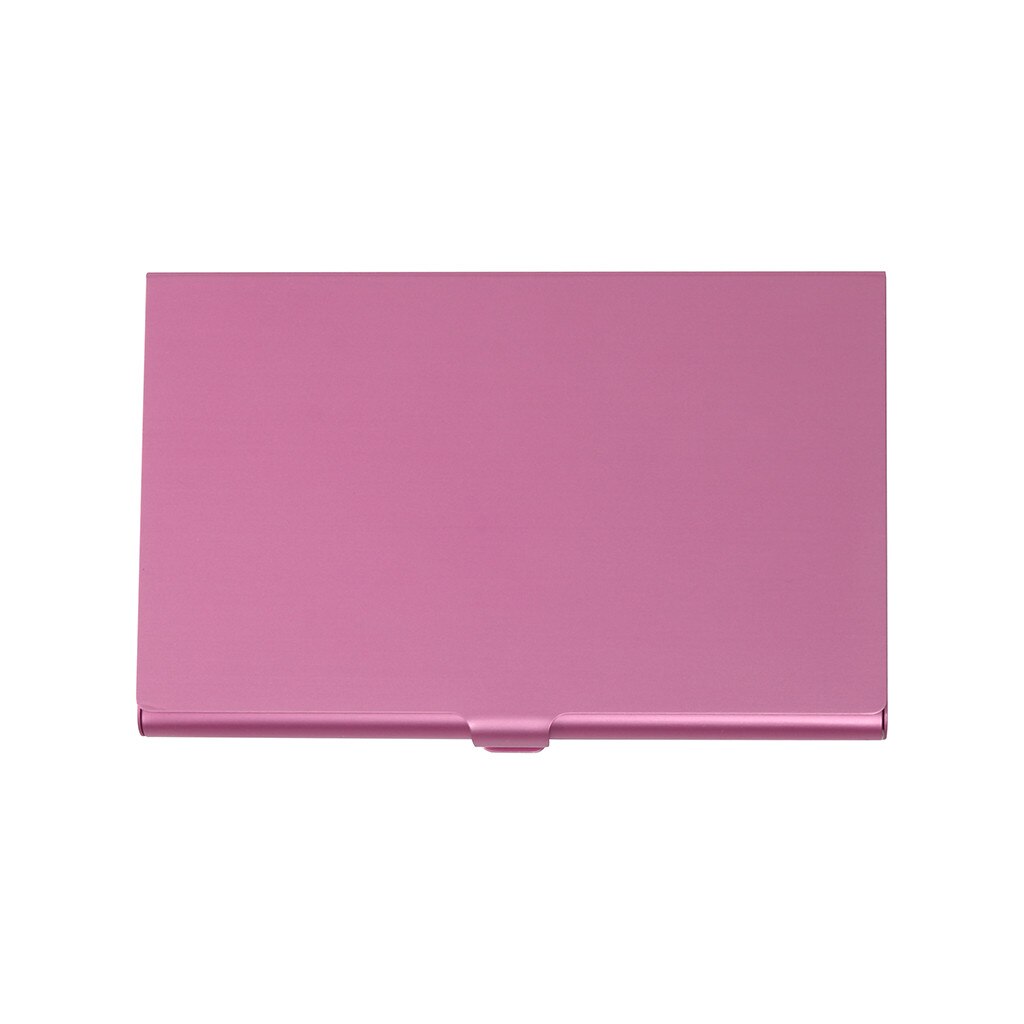 Holder Metal Leather Box Cover ID Credit Business Multi Card Case: Pink