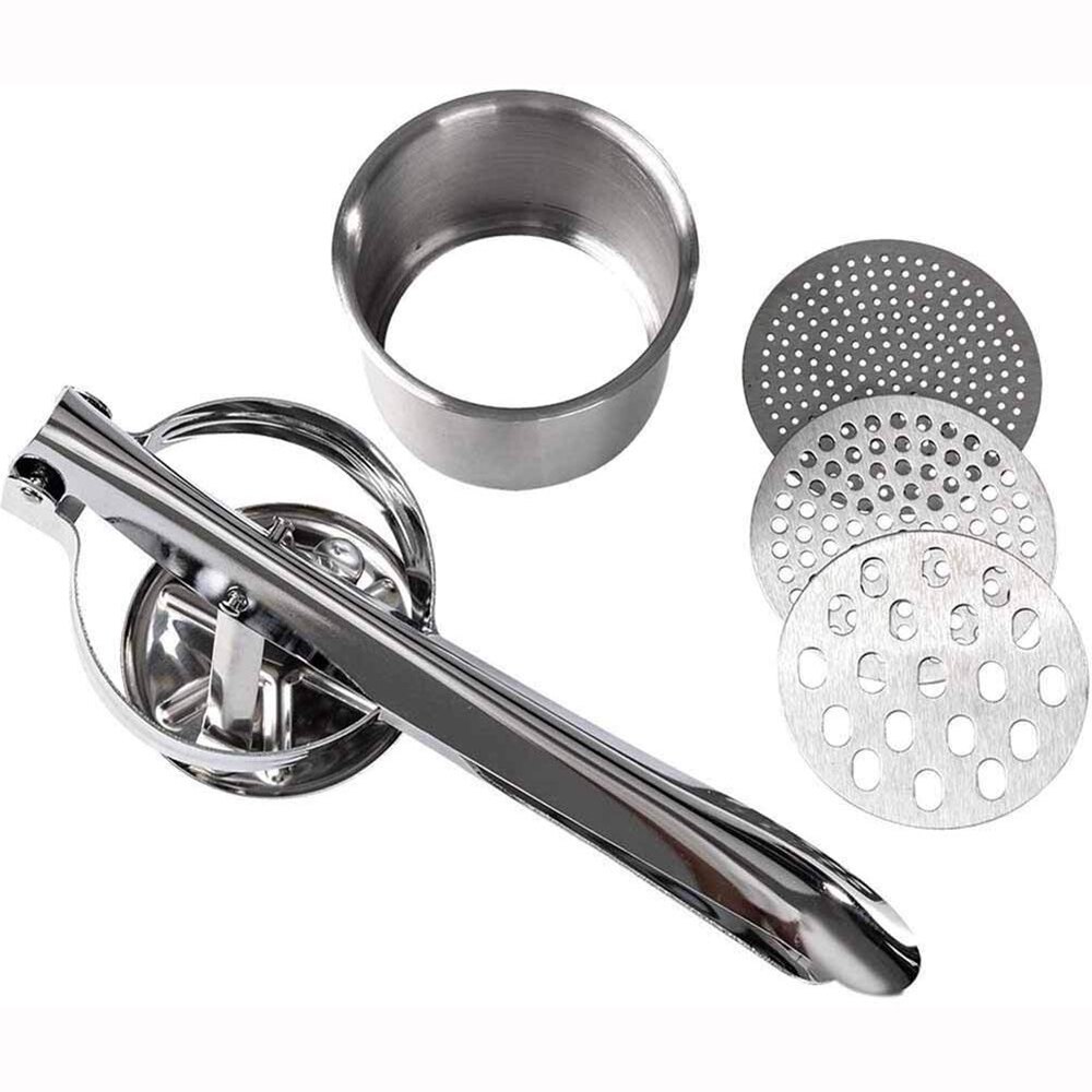 3 In 1 Stainless Steel Manual Fruit Juicer Hand Press Exprimidor Pomegranate Grape Juice Squeezer Potato Masher Ricer Maker Tool
