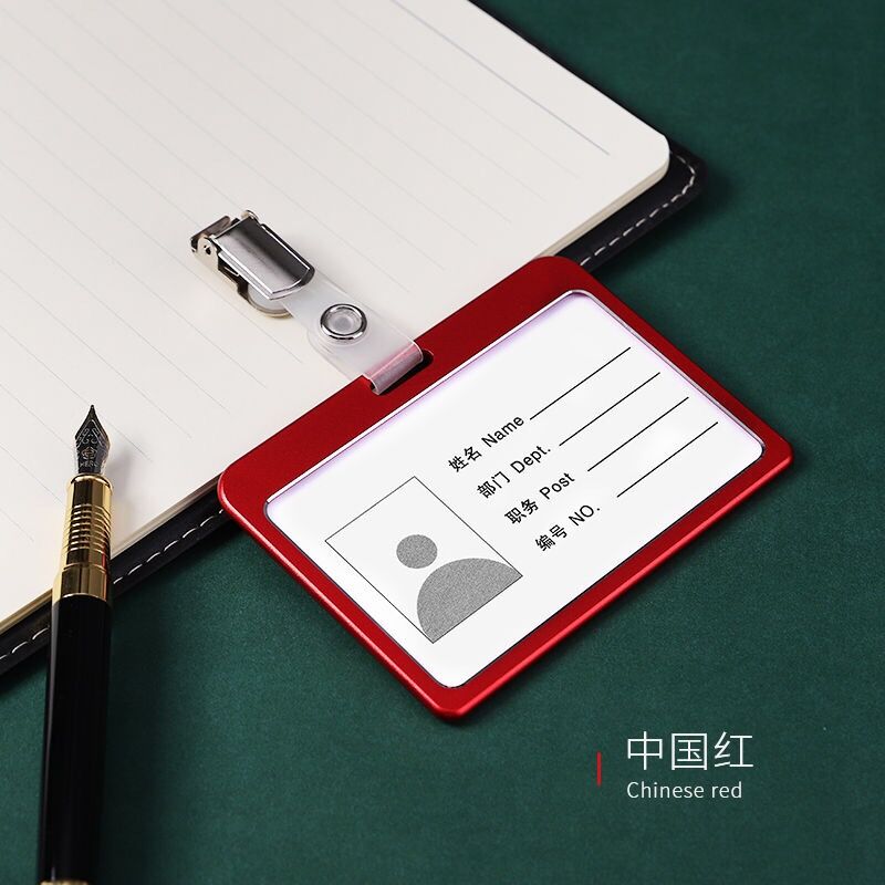 Work Office Name Card Badge Reel Student Nurse Exhibition ID Name Card Badge Holder With Metal Clip Office Supplies: Metal Red