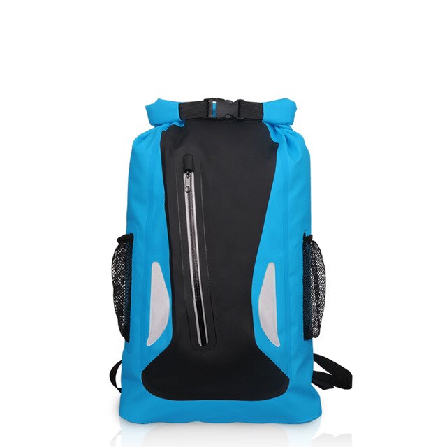 PVC 25L Outdoor Waterproof Backpacks Dry Bag Camping Hiking Drifting Swimming Bags Double Shoulder Strap: Blue