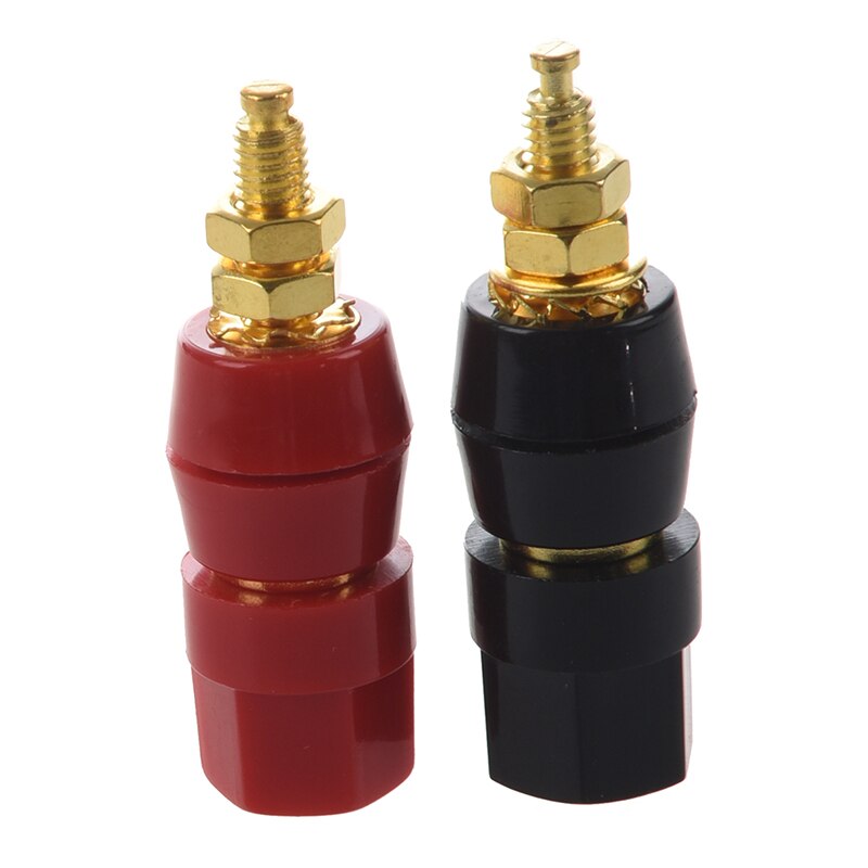 2 stuks roodzwarte kunststof behuizing 4mm banaanstekker messing aansluitklem: Default Title