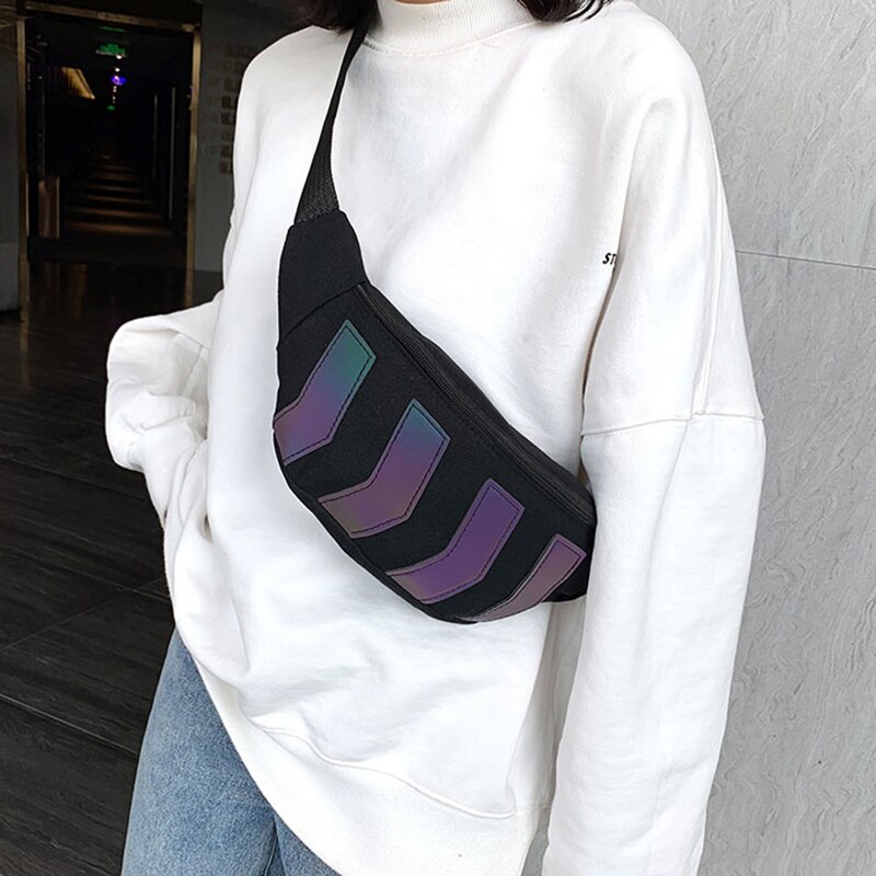 Torba na klatkę piersiowa dla mężczyzn płócienna torba biodrowa męska odblaskowa dupa Crossbody Pakiet saszetka na pasek zwykły torebki podróżne biodro torba na ramię