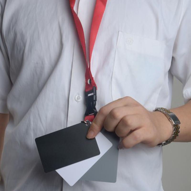 3in1 Tasche-Größe Digital Weiß Schwarz Grau Gleichgewicht Karten Kamera Zubehör 18% Grau Karte mit Nacken Gurt für Digital fotografie