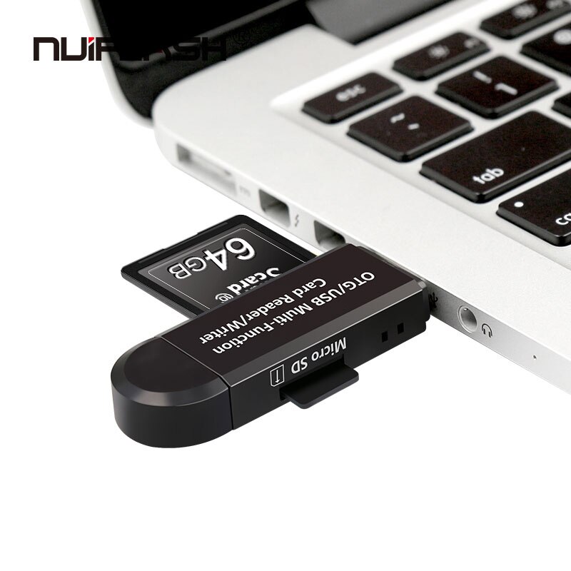 Kaartlezer OTG USB 2.0 Memory Card Reader pen drive voor SD/TF Card Adapter cardreader met retail pakket