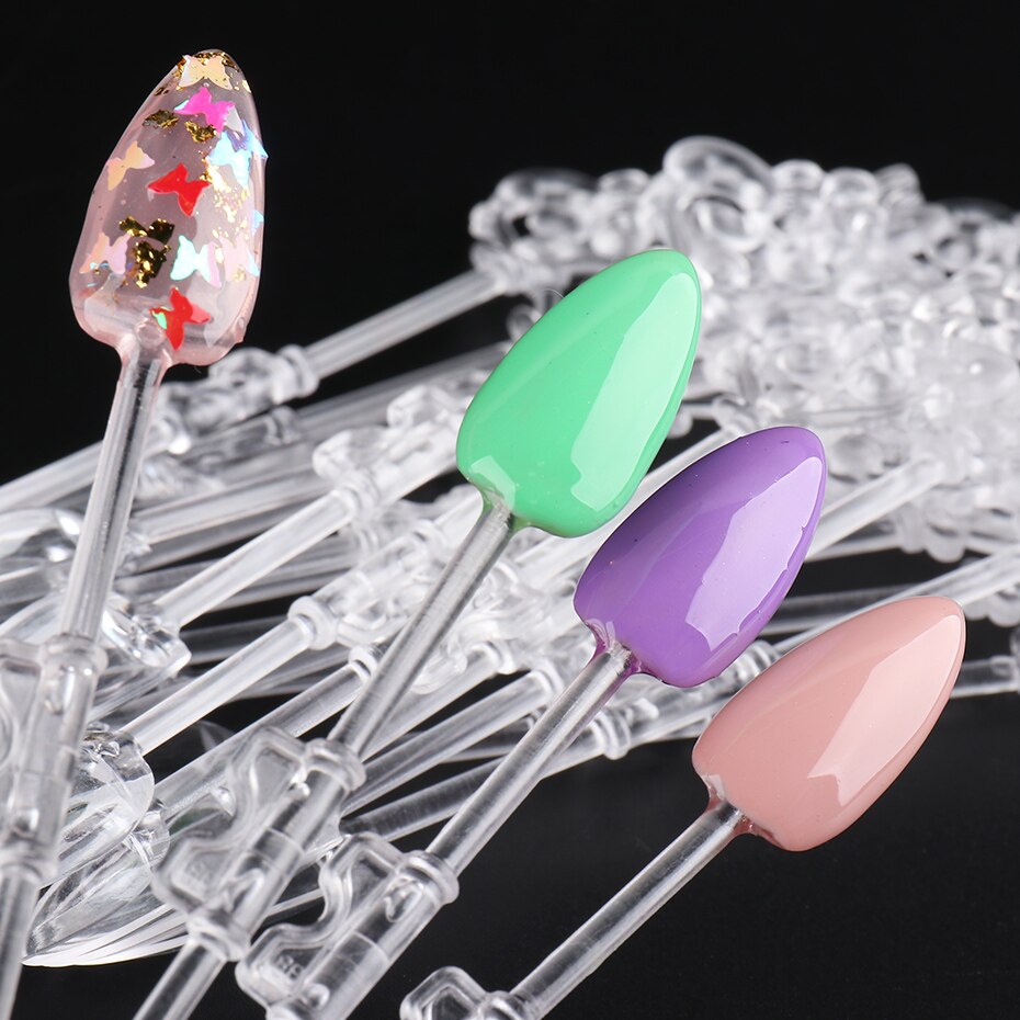 24 stuks nepnagels tips natuurlijk helder zwart waaier kleurenkaart nail art display oefengereedschap acryl uv gellak manicure  tr1818