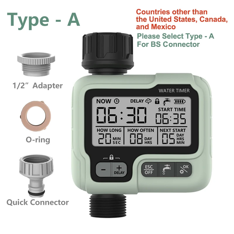 Watering Timer Programmable Garden Outdoor Hose Faucet Water Timer Automatic Watering System Suitable Lawn Digital Irrigation: green