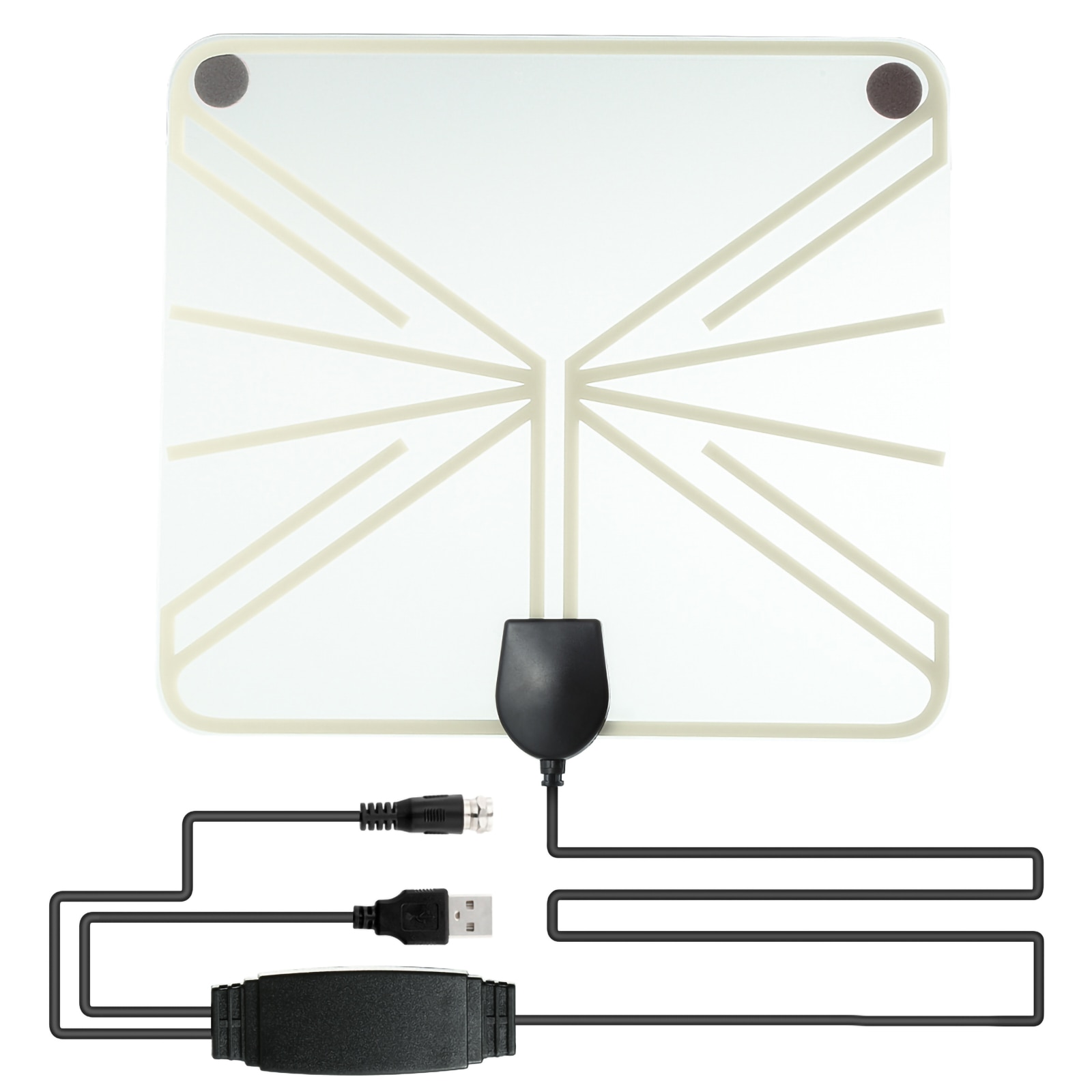 50 -100Mile Range HDTV Clear View Antenna Digital Flat 1080P Amplified Booster Digital TV 50 Miles Range LNA Gain VHF
