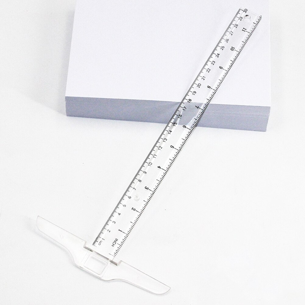 12 Inch 30 cm Junior T-Square Plastic Transparent T-Ruler for Drafting and General Layout Work Drafting Supplies Measuring