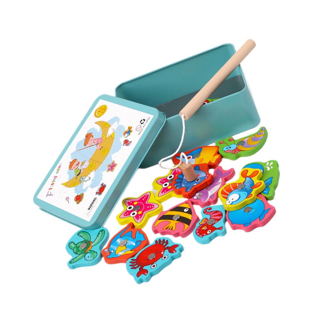 1 Set Fishing Game Playset Delicate Portable Charming Bath Toy Magnetic Fishing Game Educational Plaything for Birthday Gam: Default Title