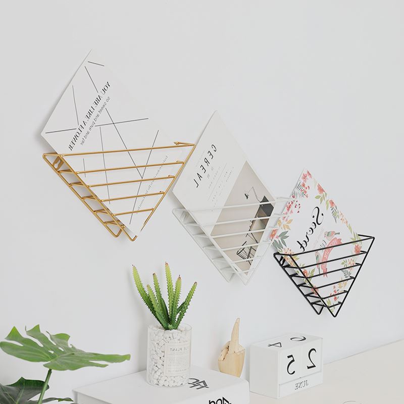 1 pièces Triangle métal Table rangement panier Chic nordique scandinave or bureau rangement panier chargeur organisateur décor maison