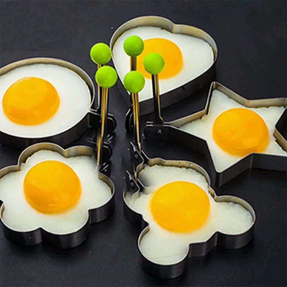 Rustfritt stål stekt egg pannekake former omelett form form steke egg koke verktøy kjøkken tilbehør gadget ringer form