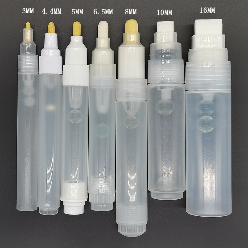 Barra vacía de plástico para bolígrafos, tubos de 3mm, 5mm, 6,5mm, 8mm y 10mm para grafiti, rotuladores de tiza líquida, accesorios para bolígrafos de pintura, 2 piezas