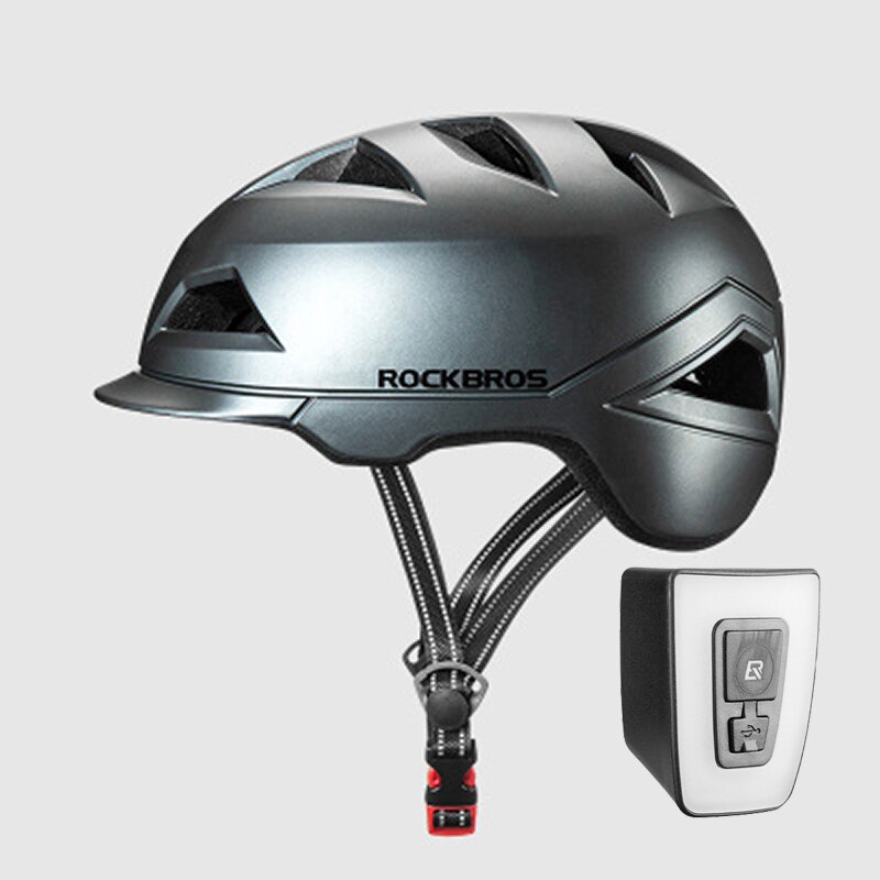 Rockbros Ultralight Stad Fietshelm Mannen Vrouwen Integraal Gegoten Motocycle Elektrische Fiets Veiligheid Hoed Racefiets Fietshelm: tai and Taillight