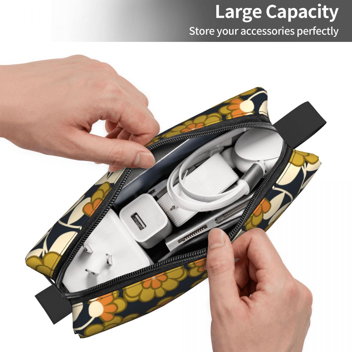 Custom Cute Home Orla Kiely Travel Toiletry Bag for Women Cosmetic Makeup Bag Beauty Storage Bags Dopp Kit Case Box