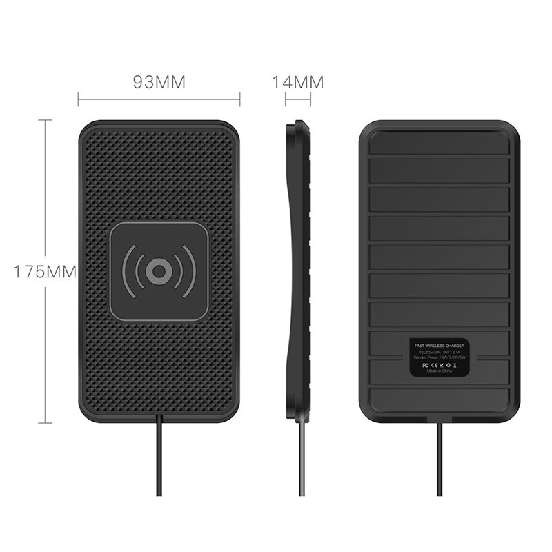 Universele Qi Draadloze Oplader Auto Siliconen Pad Voor Iphone Xiaomi Mobiele Telefoon 10W Draadloze Opladen Voor Samsung S10 S20 note 8 9