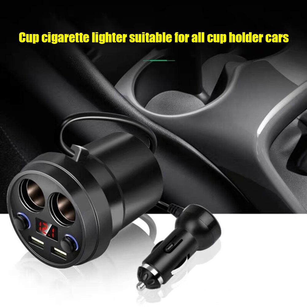 Autolader Socket 12 V/24 V Dual Usb Stopcontact Lader Led Digitale Display Motorfiets Sigarettenaansteker laders