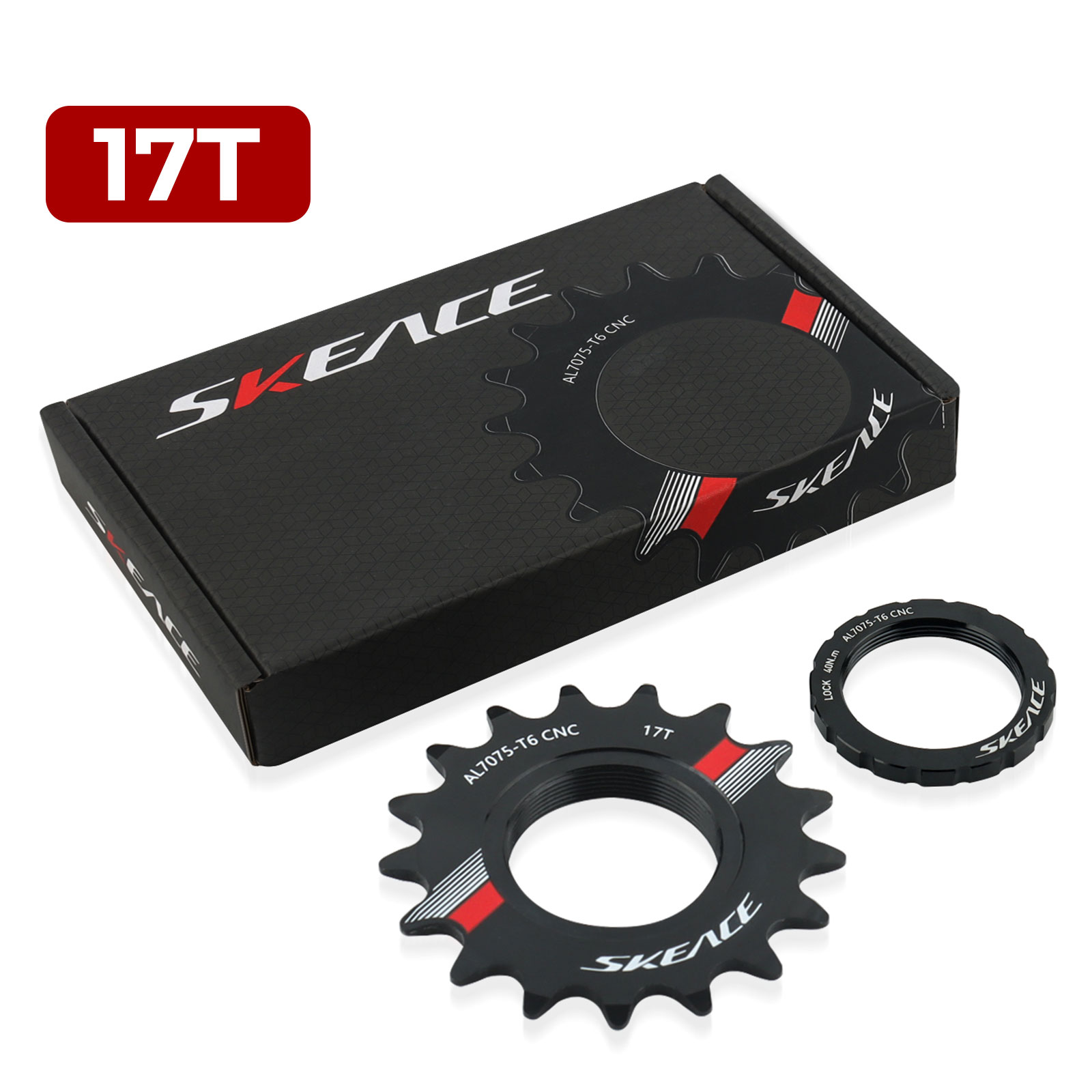 SKEACE Fixed Gear Bicycle 13T 14T 15T 16T 17T 18T Cycling Cog Fixie Track BIKE Single Speed Flywheel 7075 Aluminum Alloy: Burgundy