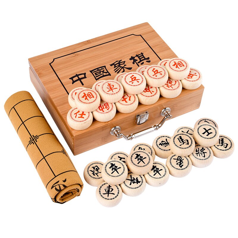 Children Early Education Wooden Foldable China Chess Educational Adult Entertainment Casual Game