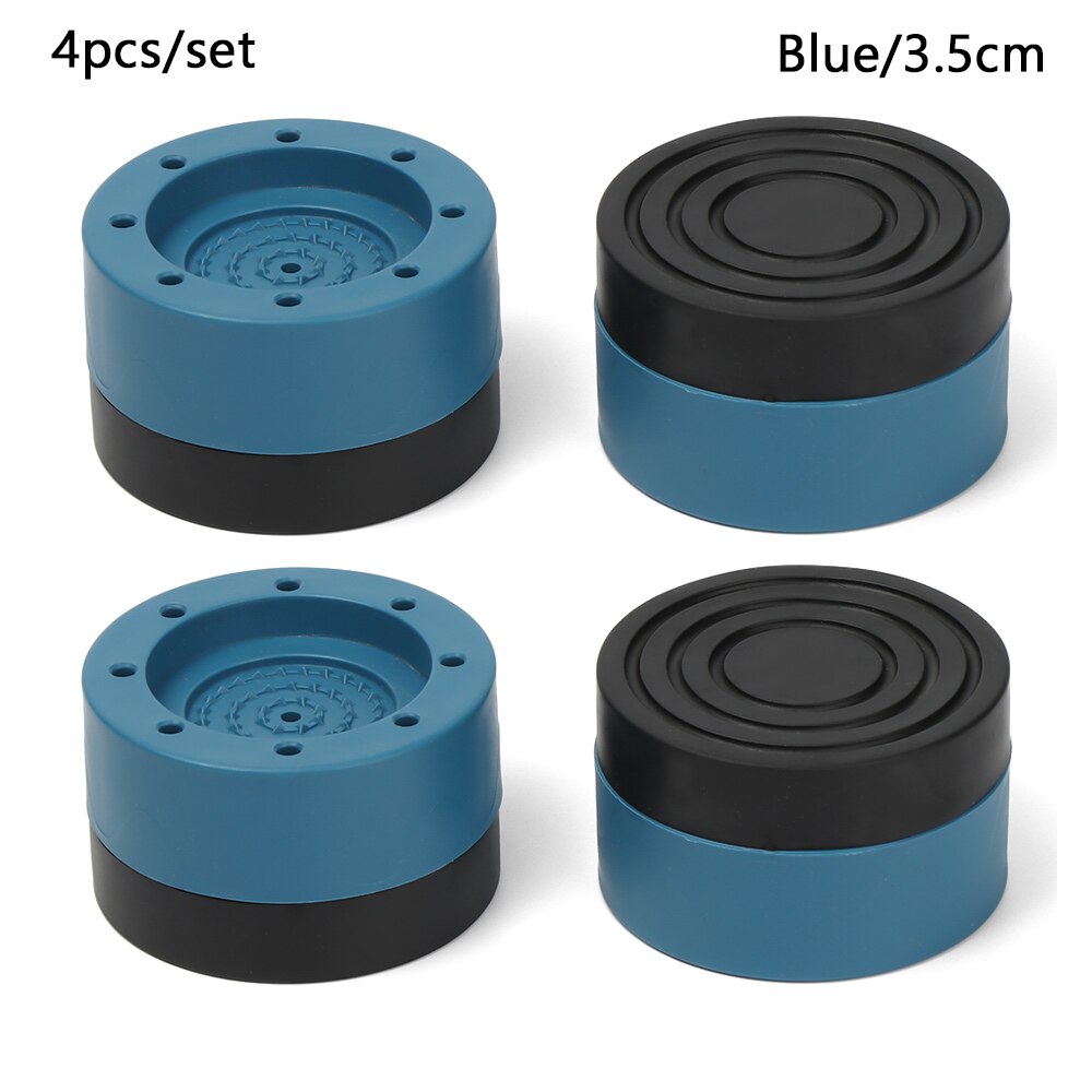 4Pcs Anti-Vibration Washing Machine Dryer Support Rubber Mat Non-Slip Holder Foot Universal Feet Pads Fixed Non-Slip Pad: 3.5cm    Blue