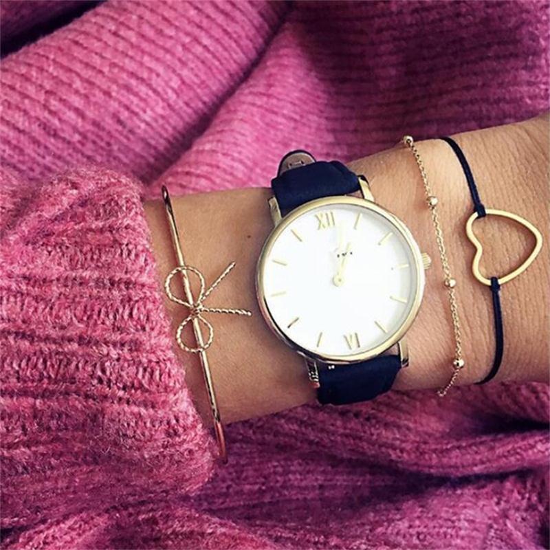 18 Styles Women Bow Leaves Cat Bangle Crystal Love Leather Pineapple Feather Open Bracelet Bohemian Accessories: 4