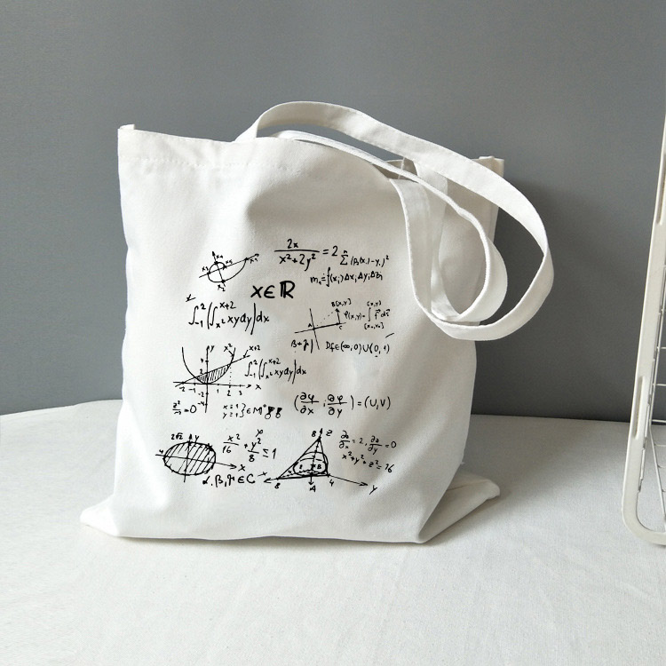 Chemistry Tote Bag Canvas All You Need Is Love Math Graphic Travel Storage Bag Funny Geek Handbag Shoulder Totebag: B0309-TBWH-M