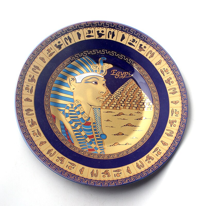1PC Decorative Wall Plate Ceramic Art Disc Egypt Decoration Plates: YCP882007
