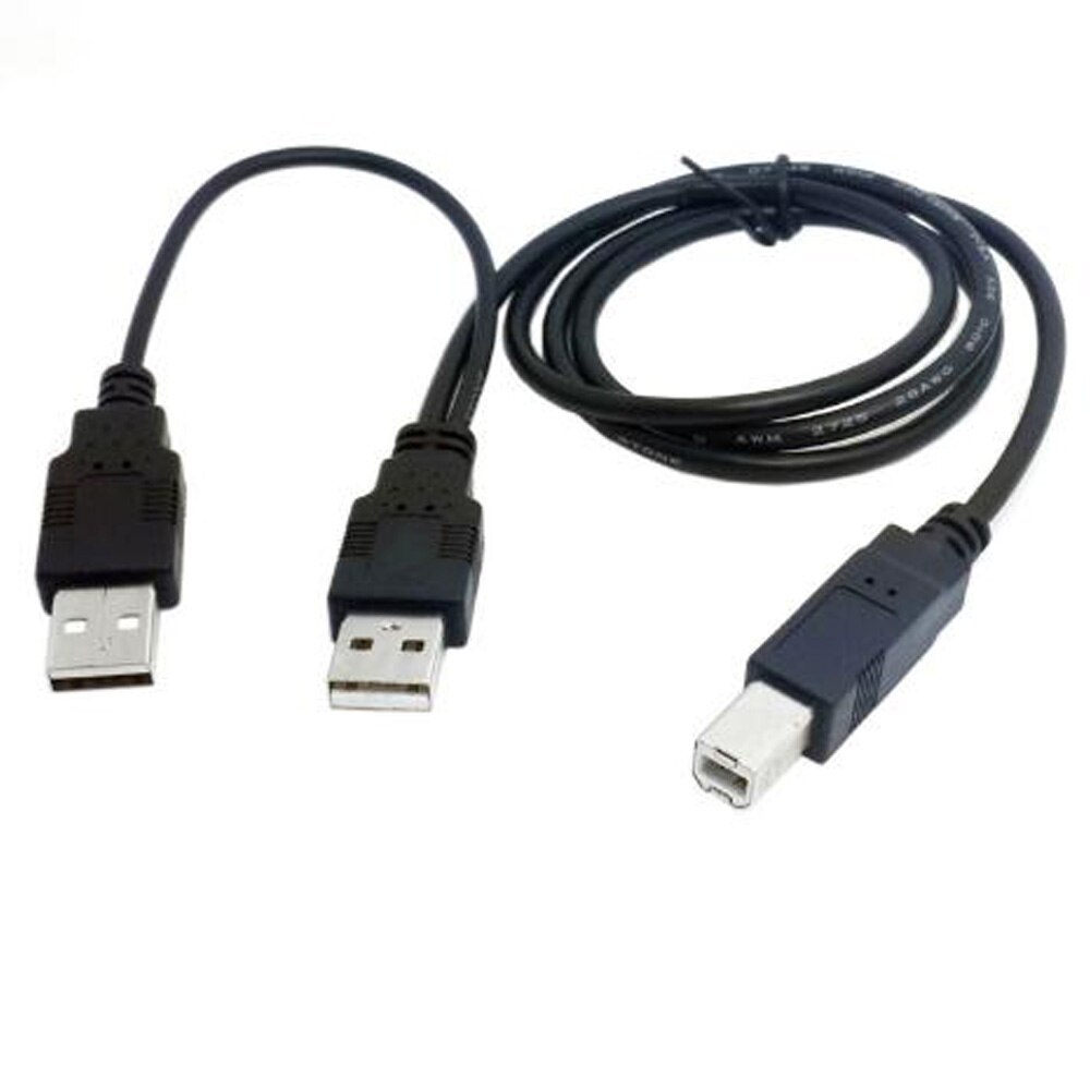 Supply Black White 0.6M USB 2.0 mobile hard disk cable cable dual USB-A male to Micro Mini USB A B C male with power supply