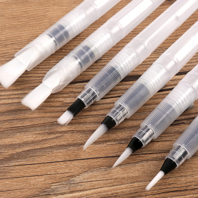 Bgln 3/6Pcs Paint Brush Set Large Capacity Water Brush Soft Flat/Point Watercolor Painting Brush For Drawing Art Suppies